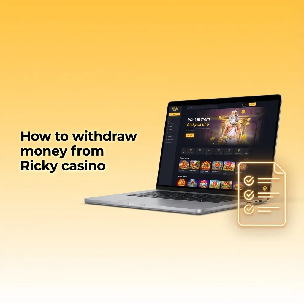 Illustration of withdrawing winnings from Ricky Casino via online cashier with step-by-step on-screen prompts