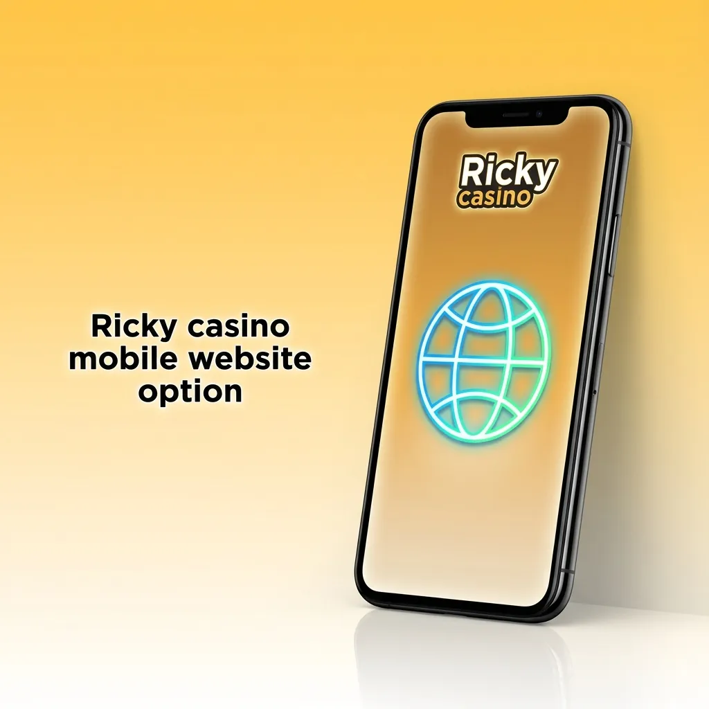 Smartphone displaying Ricky casino mobile website with sports betting, pokies, live casino, promos, and payment options