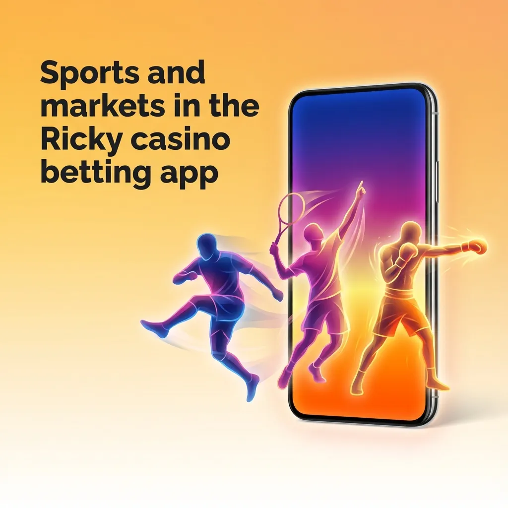 Ricky casino app screen showing live odds, match stats, and multi-sport betting options including esports and major leagues
